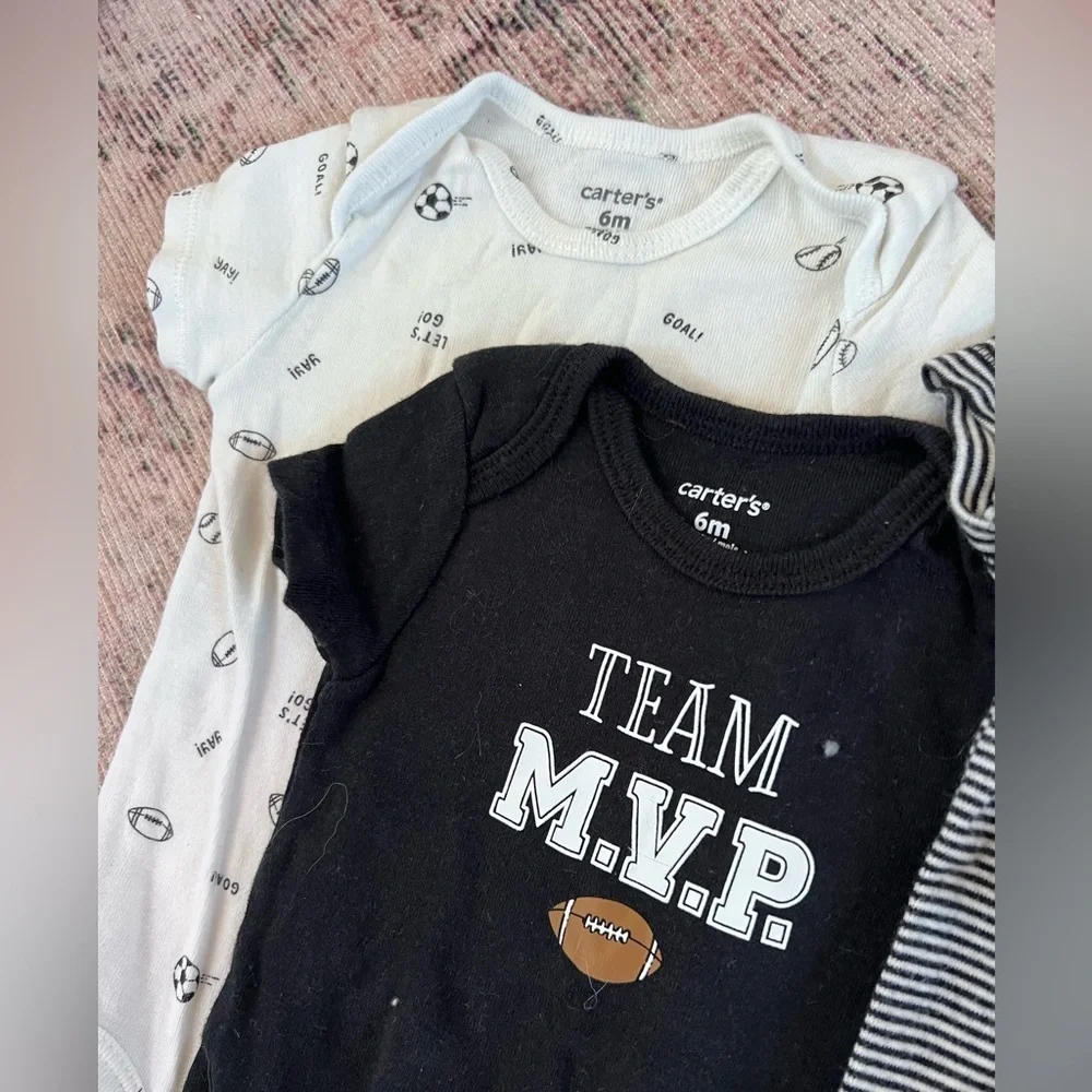 Carter's Kids Bodysuits - Black, White, Gray